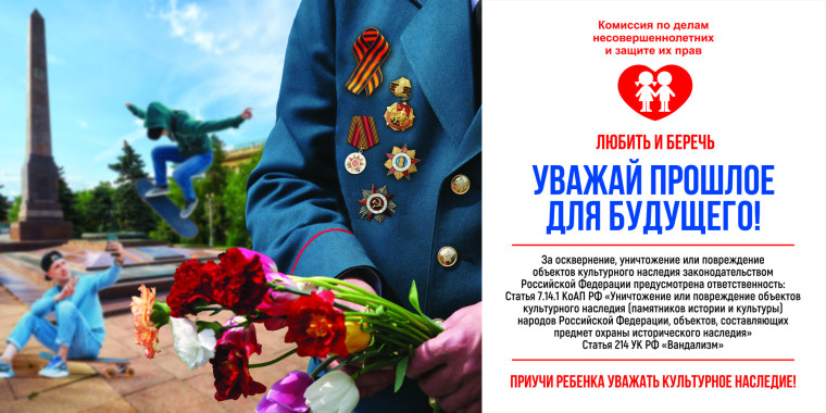 Ответственность за осквернение, уничтожение или повреждение объектов культурного наследия (памятников истории и культуры) народов Российской Федерации.